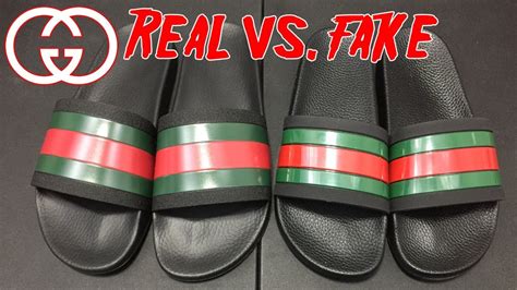 difference between real and fake white gucci slides|gucci slides are they real.